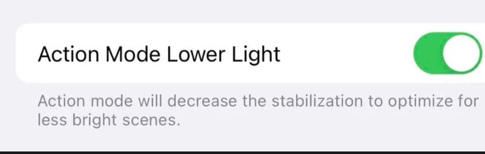 How to optimise iPhone Action Mode for Lower Light